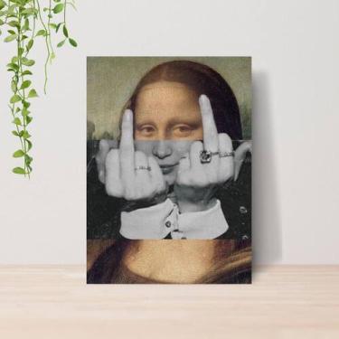 Imagem de Quadro Artes Clássicas Engraçadas Monalisa A4  Placa MDF 03 - Lomi Art