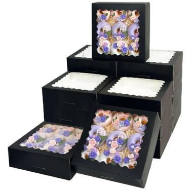 Imagem de Pie Boxes Bakepacker Black 55 unidades 20x20x6cm, fáceis de montar