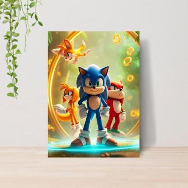 Imagem de Quadro Decorativo Sonic Infantil A4  Placa MDF 14 - Lomi Art