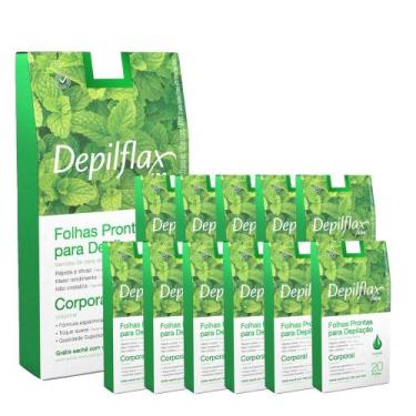 Imagem de 12cx Folhas Prontas Depilação Corporal Depilflax Hortelã 20u