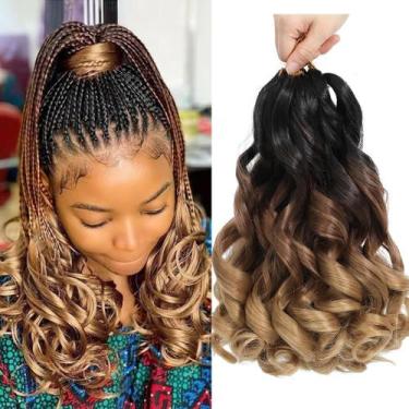 Imagem de Braiding Hair WIPPORYA French Curly 30 cm, 6 pacotes, mulheres negras
