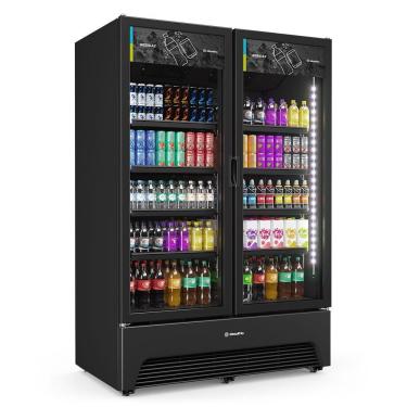 Imagem de Refrigerador Expositor Vertical Bebidas Duas Portas Vidro 1164L VBM3AH All Black 220V Metalfrio