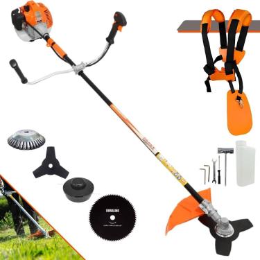 Imagem de Roçadeira Cortador de Grama VR520H Vulcan À Gasolina 52cc 2,5HP 10000rpm Com Carretel Nylon + Faca 3 Pontas + Faca 80 Dentes + Escova de Aço 38 Cerdas