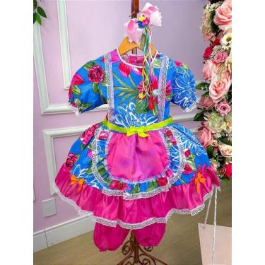 Imagem de Vestido Junino Rute - Estilo Quadrilha São João - Juninos, Azul, 2