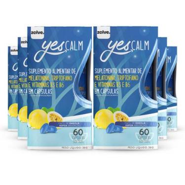 Imagem de Yes Calm, Componente bioativo associado ao ciclo do sono, triptofano, 