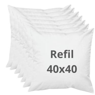 Imagem de Kit: 7 Almofadas de enchimento - refil 40x40cm 100% fibra - antialérgi