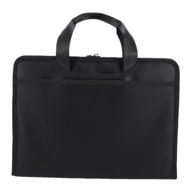 Imagem de Diydeg Organizador de arquivos tipo sanfona à prova de fogo com etiquetas, pasta expansível com vários bolsos, organizador de documentos, caixa de armazenamento segura para viagens