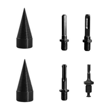Imagem de Whtkoph Broca para rachar madeira com 4 parafusos de perfuração, haste sextavada de aço carbono, cone divisor de toras, para uso doméstico, fazenda, 32 Mm 42 Mm