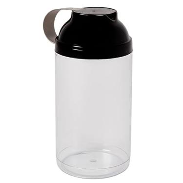 Imagem de Kit 2 Potes Organizador De Mantimentos 1,6 Litro Plug Com Sobretampa Com Tampa Dosadora Flip Multiuso Lavanderia Porta Sabão Em Pó (Preto | Unitario)