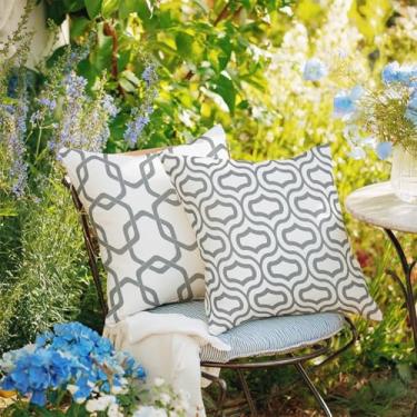 Imagem de Capas de almofada de linho cinza 45,7 x 45,7 cm, capas de almofada de sofá decorativas macias (2 peças