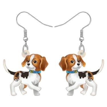 Imagem de Brincos de acrílico adoráveis beagle pendentes filhotes de animais de estimação joias para mulheres, acessórios para mãe de cachorro, pingentes, presentes, Medium, Acrílico, Sem pedra preciosa