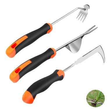 Imagem de Ferramenta extrator de ervas daninhas, pacote com 3 ferramentas manuais, removedor de dente-de-leão de aço inoxidável para cuidados com o gramado, 4 dentes, ferramenta de remoção de ervas daninhas em