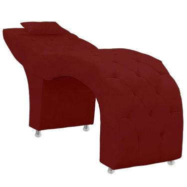 Imagem de Maca Estofada Capitone Julia Para Estetica Facial Sombrancelha E Cilios Suede Cor Marsala