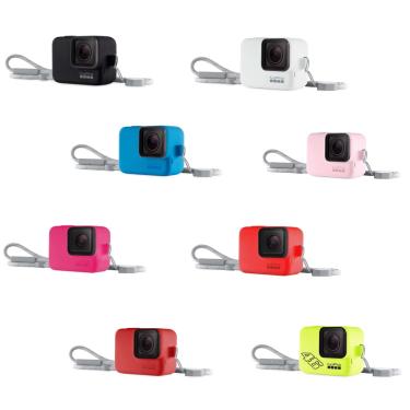Imagem de Capa Silicone GoPro Hero 7 6 5 Black + Cordão Ajustável - Sleeve + Lanyard