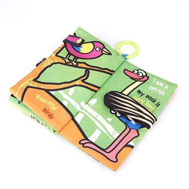 Imagem de Generic Livro de Pano Lavável da Cauda Estéreo Animal do bebê, Livro Educacional Macio de Pano da Cauda Selva para Bebês, Interativo para Crianças 0-3 Anos de Idade (cauda de pássaro)
