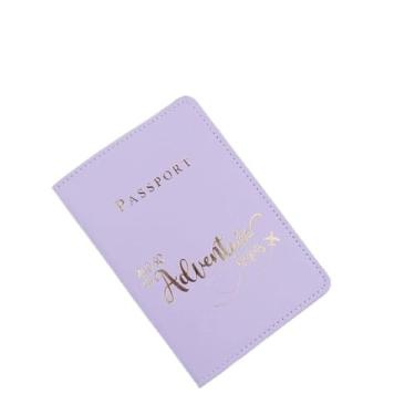 Imagem de Capa carteira de passaporte multifuncional pacote de identidade casais para viagem pacote de cartão de viagem (roxo claro)