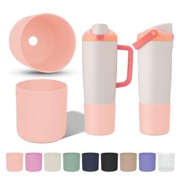 Imagem de KGULQ Bota superior de 2 peças, compatível com Owala Freesip Sway, 850 g e 1,134 g, alta antiderrapante, evita arranhões, capa protetora para garrafa de água e copo Sway