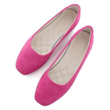 Imagem de Sapatos ChaiRong Zhou Flats para mulheres, biqueira quadrada confortáv