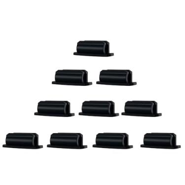 Imagem de Porta-lápis de silicone em preto, 10 suportes adesivos para mesas, paredes e pranchetas, ideais para escritório ou ensino