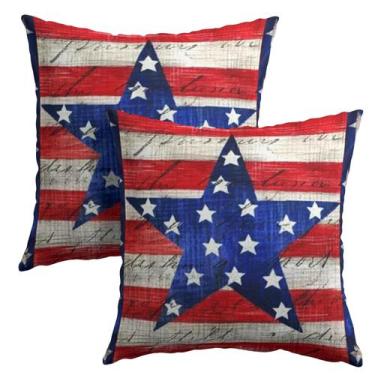 Imagem de Capa de travesseiro Sweetshow 4th of July Patriotic 45x45cm Conjunto d