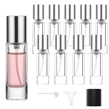 Imagem de KIT TOWN Frascos de spray de perfume de vidro para viagem, atomizador recarregável, Transparente.