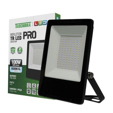 Imagem de Refletor Taschibra Tr Led Profissional 100W Luz Branco Fria 6500K Preto Bivolt