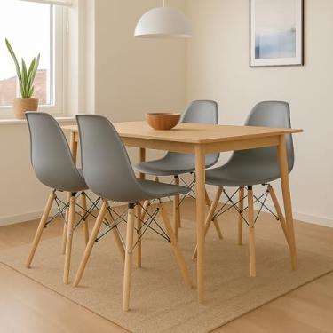 Imagem de Kit 4 Cadeiras Wood Design – Assento para Sala de Jantar Escritório e Área Comercial (4 CINZAS)