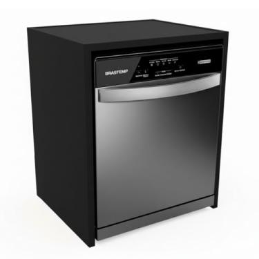 Imagem de Nicho Aparador Para Lava Louças 8 Serviços MDF 68x62x60cm Preto