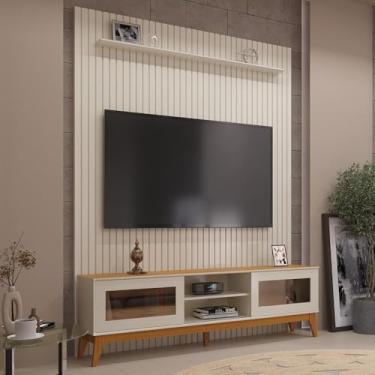 Imagem de Painel Ripado Com Rack Tv 75 Polegadas Reflecta Amber 184cm - Off White