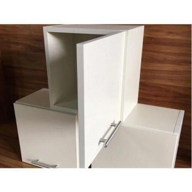 Imagem de Armário Nicho 3 Uni Para Banheiro 30x30x20cm Mdf 15mm Branco - B&D Art