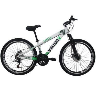 Imagem de Bicicleta VikingX Tuff25 Freeride Aro 26 21V Branco/Verde