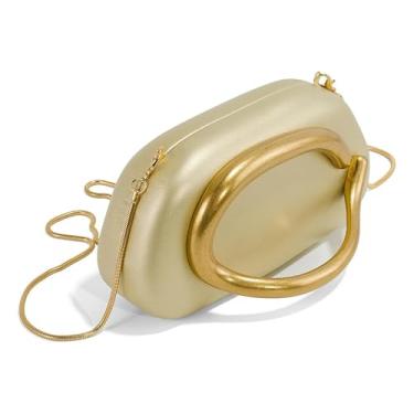 Imagem de Garvee Bolsas de couro PU para mulheres, formal, bolsa de noite com corrente removível e alça de metal moderna para eventos formais, jantares, festas de casamento