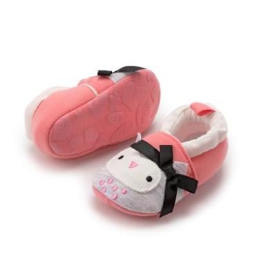 Imagem de Sapatos infantis para meninos e meninas, coruja, bebê, quente, de algodão, macio, antiderrapante, sola para primeiros andadores, Coruja rosa, 12-18 Months Toddler