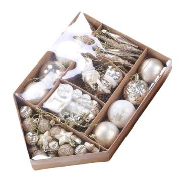Imagem de Sanpyl Conjunto de Enfeites de Bola de Natal Premium PS, Flocos de Neve Vibrantes, Estrelas, Boneco de Neve, Bolas Decorativas Penduradas, 2 Conjuntos para Decorações Festivas de Natal Em Casas e