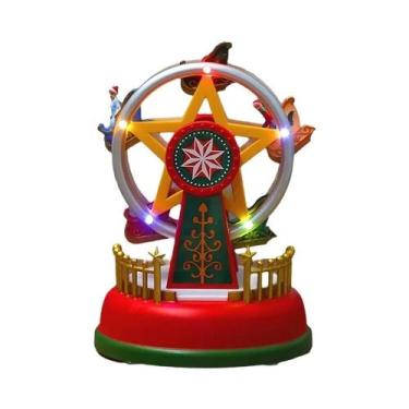 Imagem de Luz Noturna Infantil de Natal - Carrossel Musical com Roda Gigante, ro