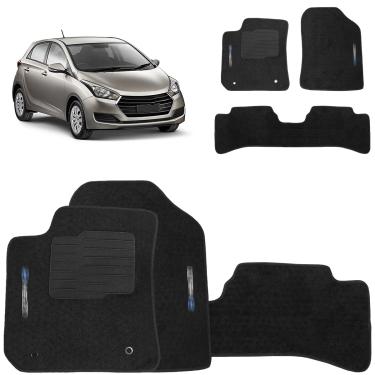 Imagem de Jogo de Tapete Carpete HB20 2013 a 2019 Preto 3 Peças