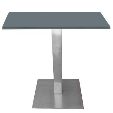 Imagem de Mesa Quadrada Alpha Inox Prata 73,50 Cm (altura) Tampo Mdp Quadrado 60 Cm Grafito (larg)