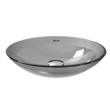 Imagem de Cuba De Apoio 35x0,8cm Light Vidro Fume - 345 - Cris-metal Cuba De Apoio 35x0,8cm Light Vidro Fume 345 Cris-metal