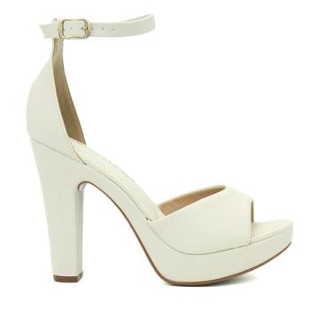 Imagem de Sandália Via Uno 311004 Salto Alto Grosso Meia Pata Plataforma Feminin