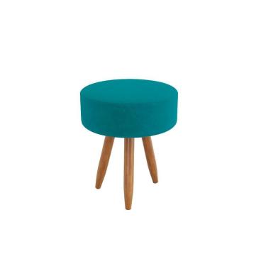 Imagem de Puff Redondo Estilo Sala Jantar Escritório Moderno Azul Turquesa