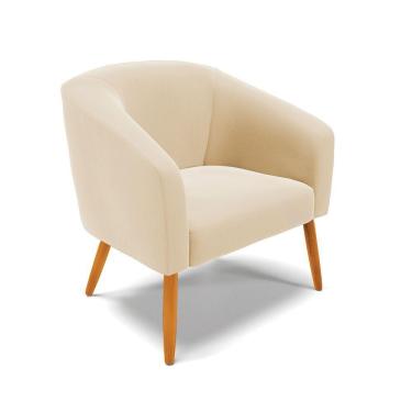 Imagem de Cadeira Sala De Jantar Pé Palito Castanho Stella Suede Cor Bege