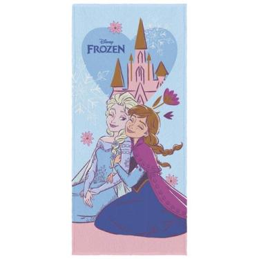 Imagem de Toalha de Banho Infantil Felpuda Frozen da Disney 120 x 60 cm Anna e E