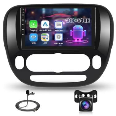 Imagem de [8 núcleos 4G + 64G] Carro estéreo sem fio para Kia Soul 2014-2017 Android Auto, rádio veicular com tela sensível ao toque de 22 cm com DSP/BT/WiFi/EQ/link espelhado/GPS Navi + câmera de reserva