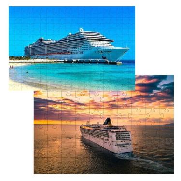 Imagem de Kit 2 Quebra-cabeça Inclusivos Navios De Elite Em 60 Peças