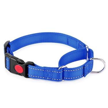 Imagem de Coleira de martingale refletiva para cães com fivela, coleira gargantilha para cães grandes, sem puxão, à prova de fuga, resistente para cães pequenos, médios e grandes, azul GG
