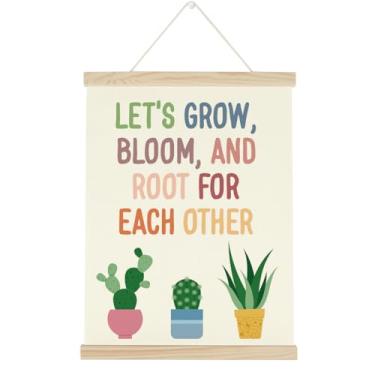 Imagem de WINGTECA Let's Root For Each Other Sign Boho Decor Art Poster Hanger Frame Classroom Back to School Decorações Coloridas Wall Hanging Banner Decor for Classroom Nursery Kids Room Pré-escolar 30 x 40