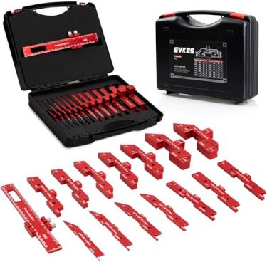 Imagem de GVKES Blocos de configuração de alumínio 6061-T651 de 15 peças | Conjunto de medidores de altura e profundidade de marcenaria de precisão de ± 0,25 cm | Essencial para roteador de mesa e serra de mesa