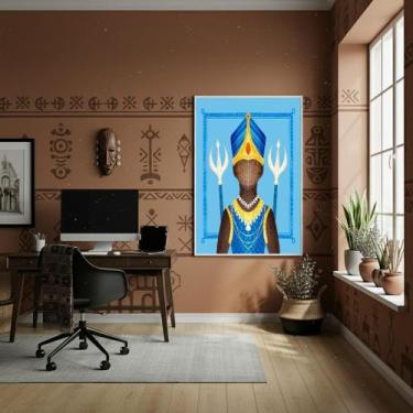 Imagem de Quadro Decorativo Ogum - Orixá Do Ferro - 70X50Cm - Quadros On-Line