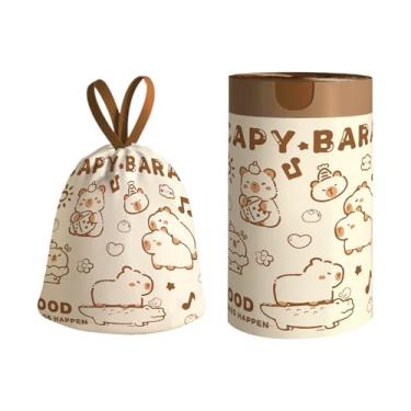 Imagem de Sacos de lixo com cordão | Sacos de lixo de restaurante Capybara | À prova de rasgos, espesso, forte, à prova de vazamento, controle de odor, resistente a perfurações, cordão portátil para carros