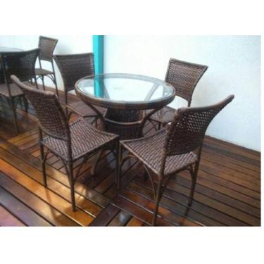 Imagem de Jogo Fibra Sintética 4 Cadeiras Para Área De Lazer E Piscina - Sarah M